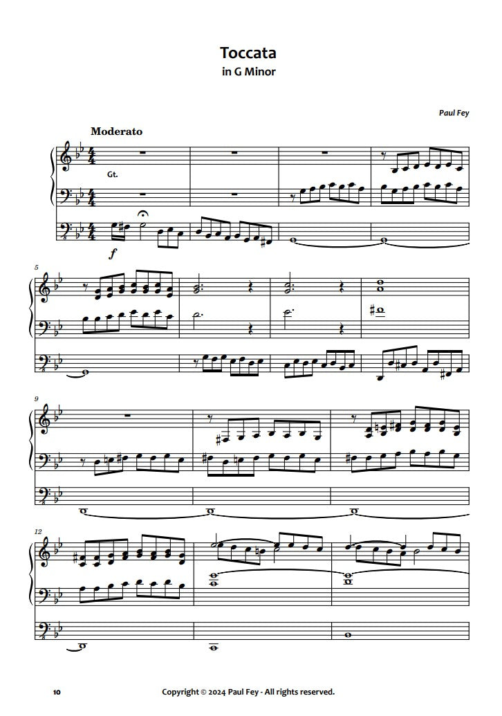 Toccata in G Minor - Sheet Music for Organ