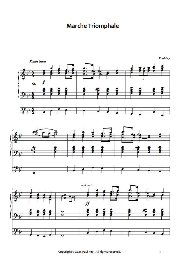 Marche Triomphale - Sheet Music for Organ